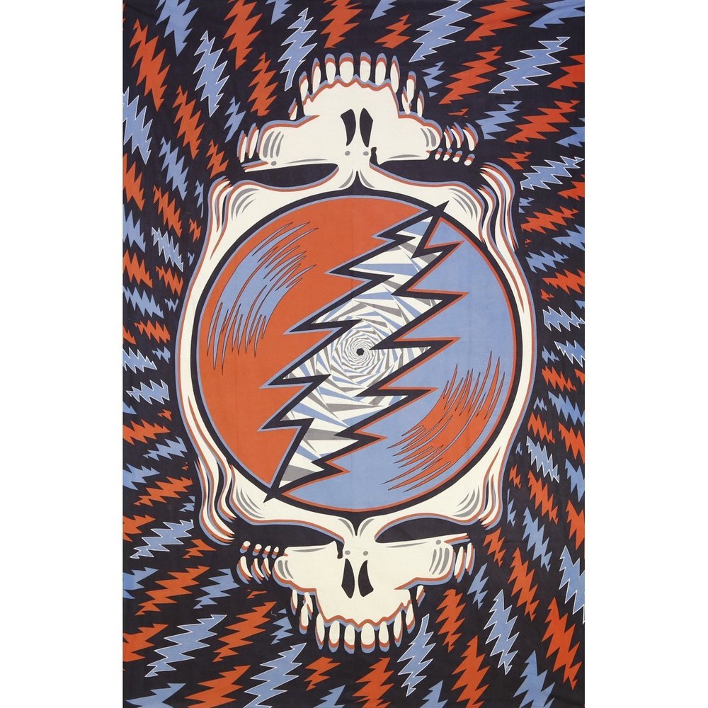 3D Grateful Dead Spin Your Face Red White & Blue Tapestry by Sunshine Joy